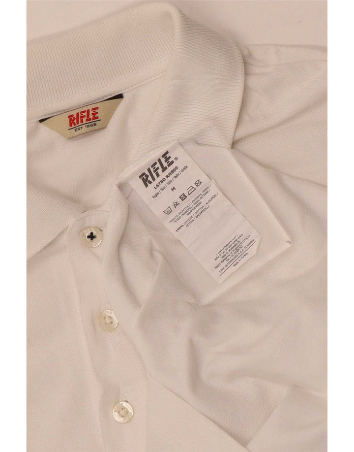 Rifle Herre poloshirt Medium hvid bomuld