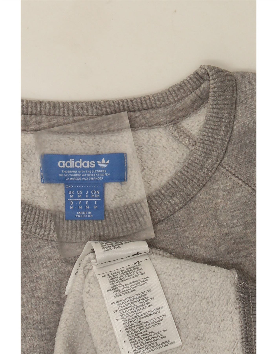 ADIDAS grafisk sweatshirt til mænd mellemgrå flækket bomuld