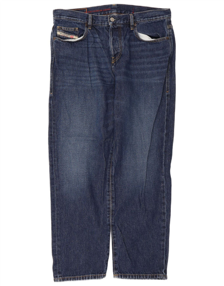 Diesel Herre Straight Jeans W34 L28 Blå Bomuld