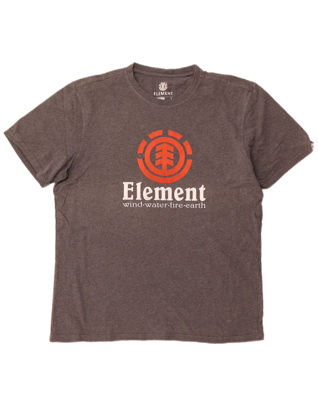 ELEMENT Herre Regular Fit Grafisk T-Shirt Top Stor Grå Bomuld