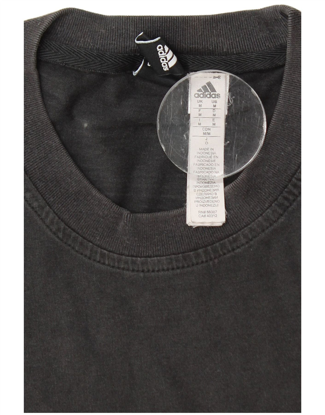 Adidas Herre T-Shirt Top Medium Sort Bomuld