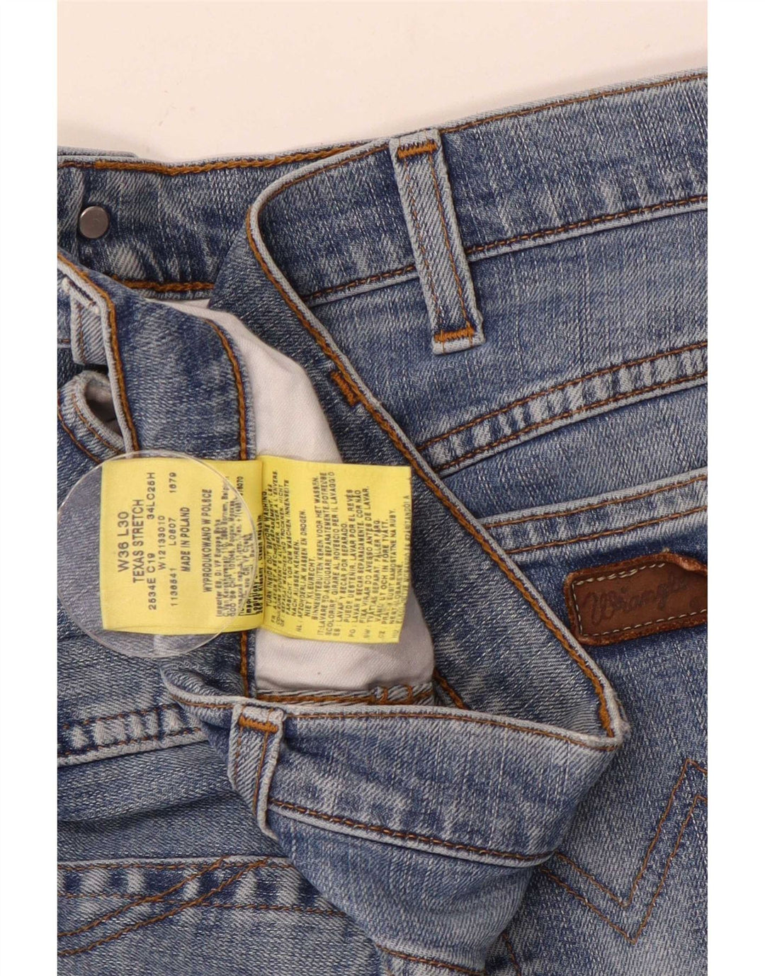 Wrangler Herre Texas Stretch Straight Jeans W36 L30 Blå Bomuld