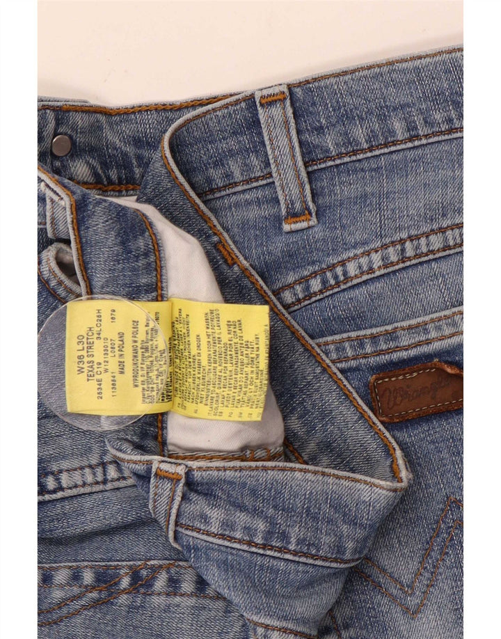 Wrangler Herre Texas Stretch Straight Jeans W36 L30 Blå Bomuld