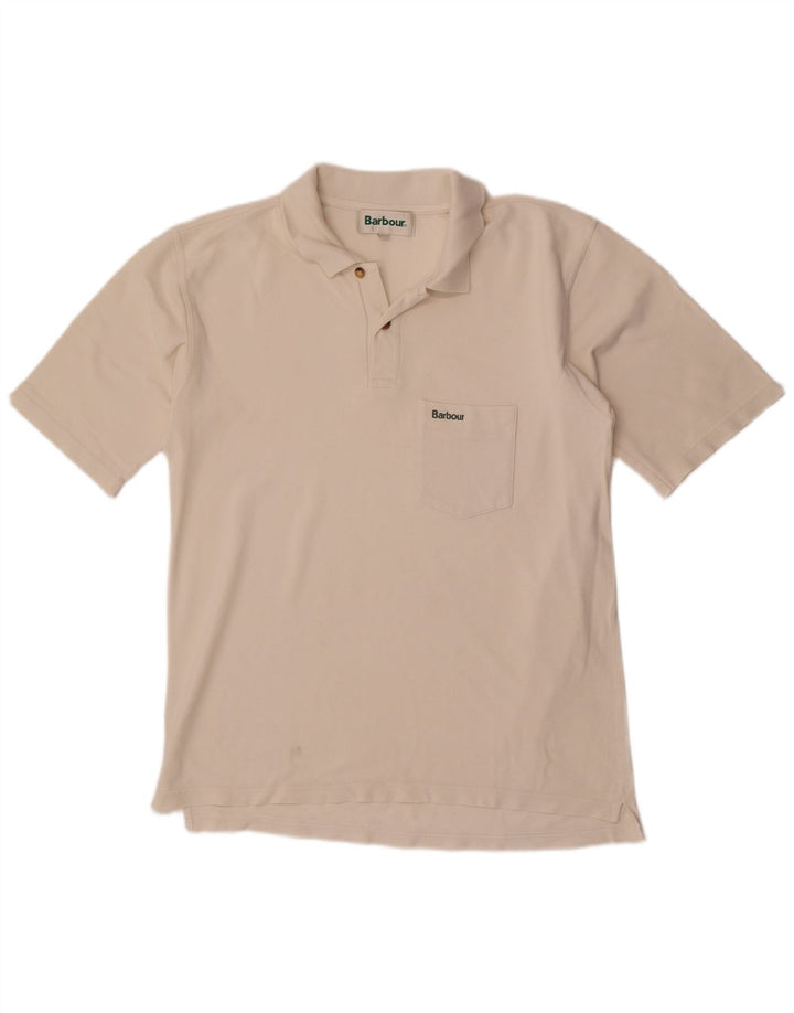 Barbour herre polo shirt stor off white bomuld