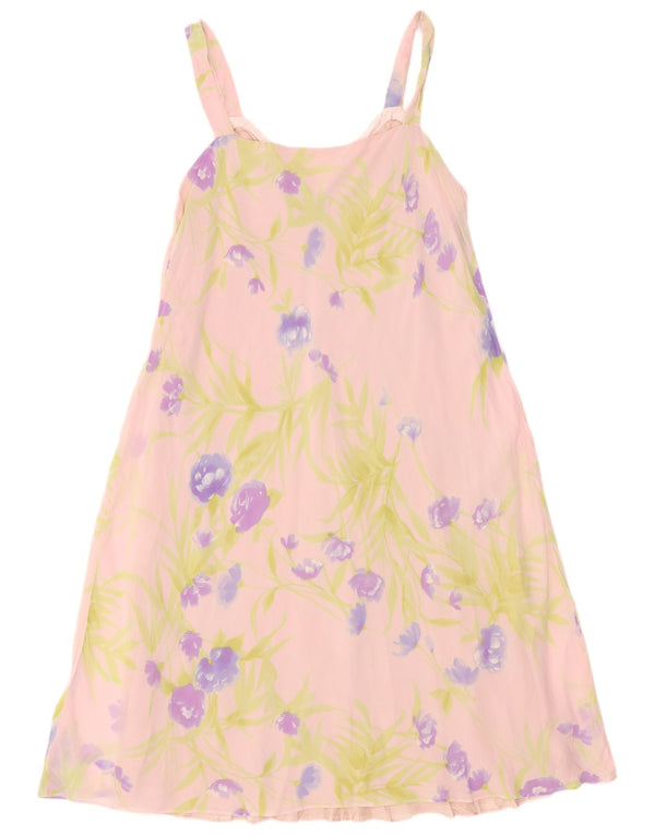 Vintage Dame Slip Dress UK 16 Large Pink Floral