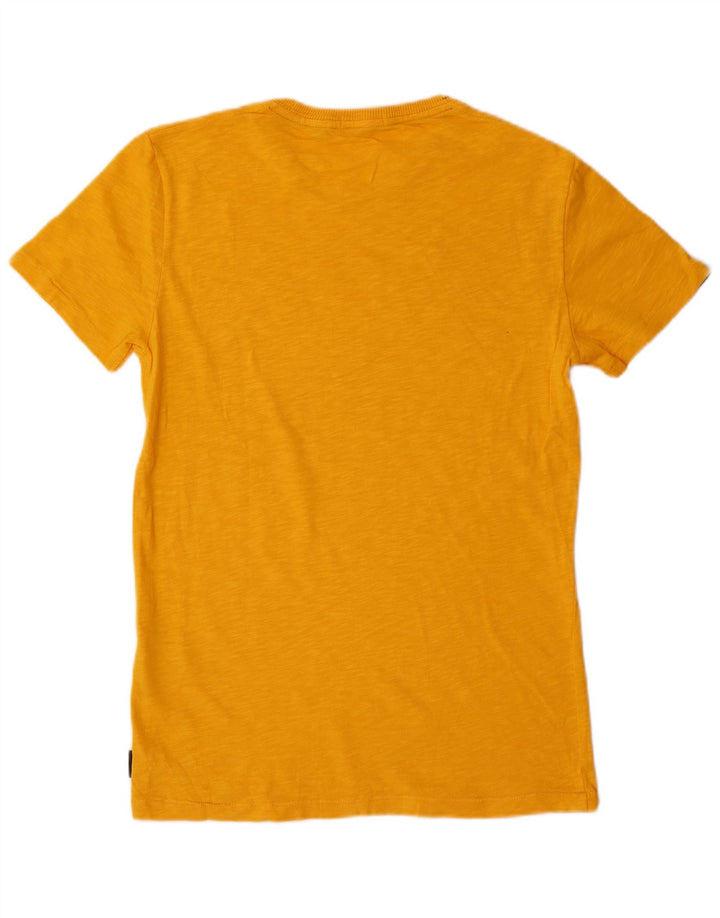Superdry Grafisk T-shirt-top til mænd, medium gul flækket bomuld