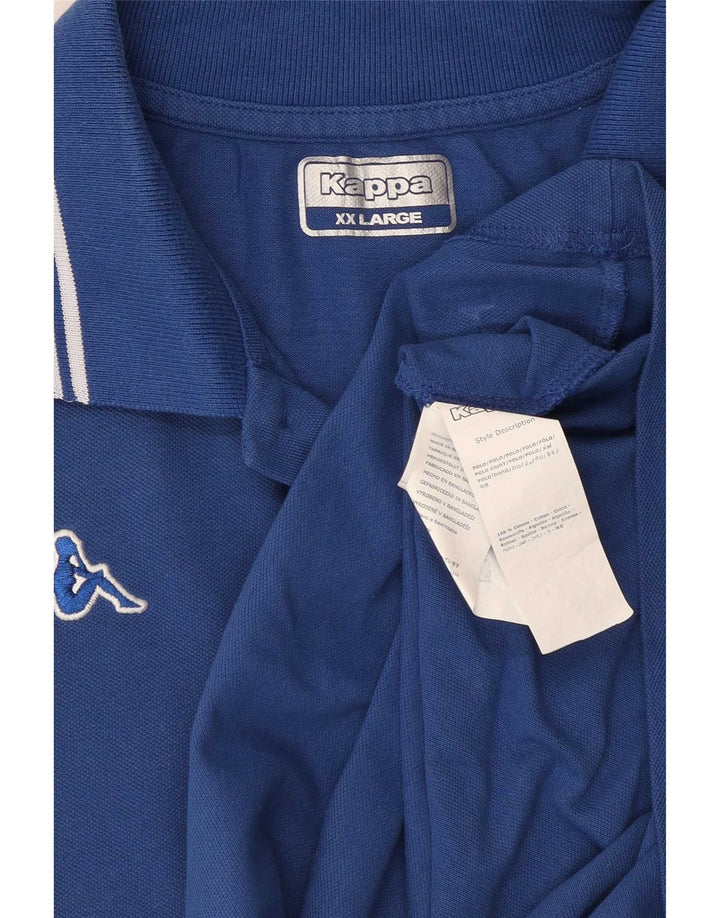 Kappa herre poloshirt 2XL blå stribet bomuld