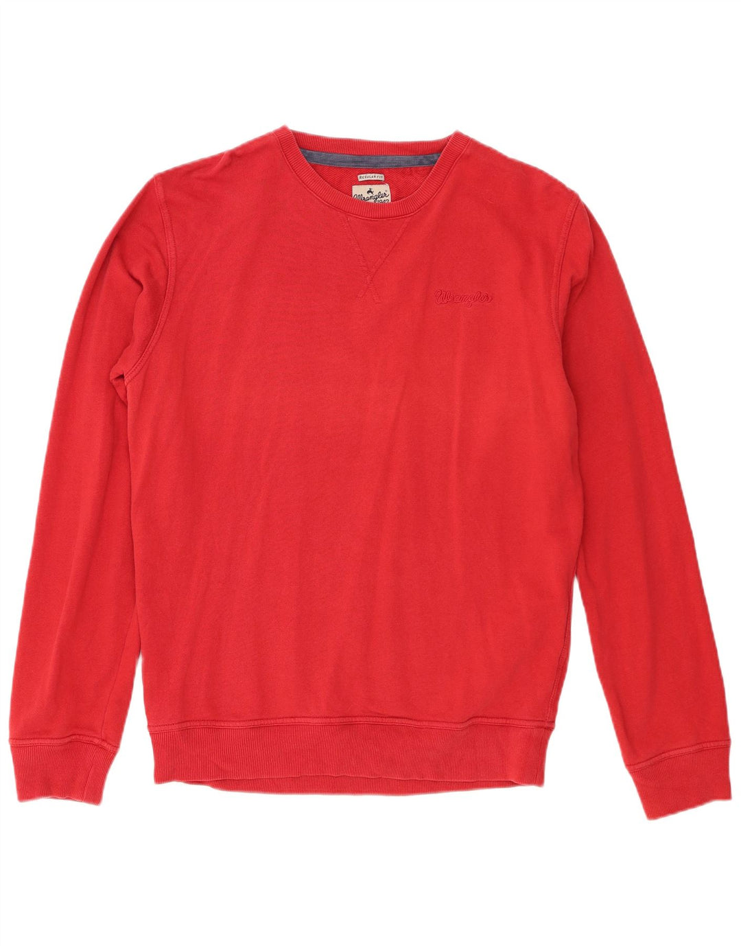 Wrangler Herre Regular Fit Sweatshirt Jumper Medium Rød Bomuld
