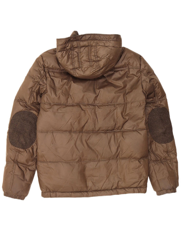 Guess Herre hættepolstret jakke UK 34 XS brun polyester