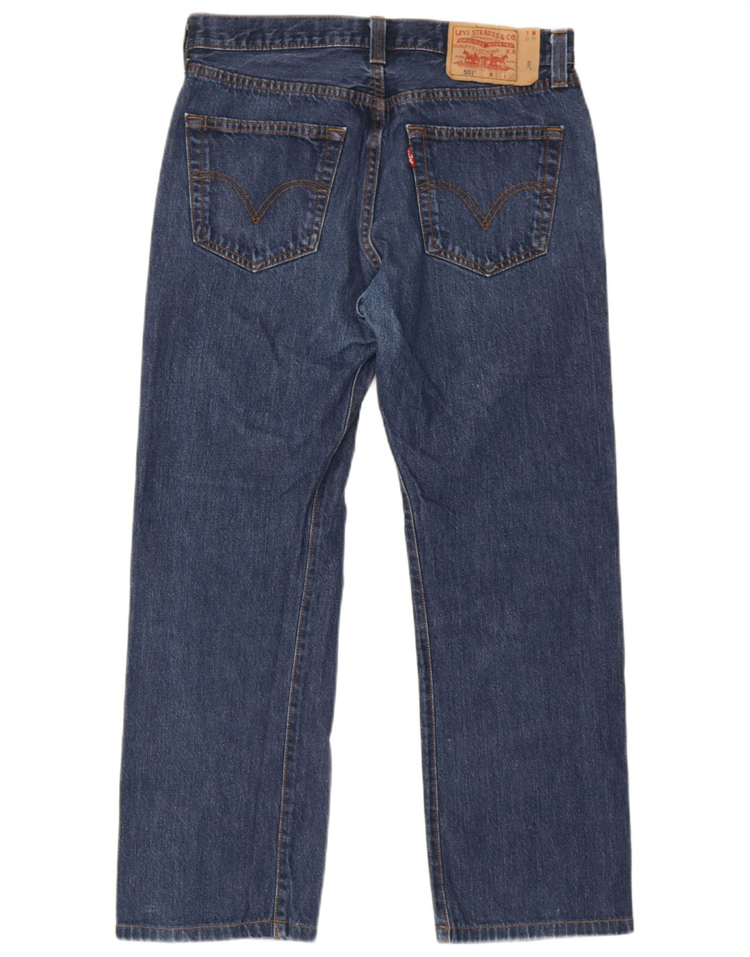 Levi's Herre 501 Straight Jeans W33 L30 Blå Bomuld
