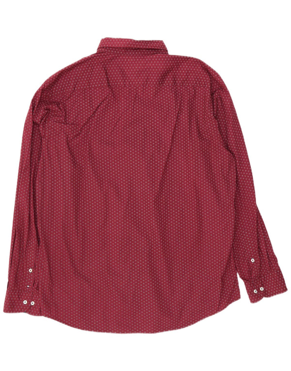 Tommy Hilfiger Herre New York Fit skjorte 2XL Bourgogne plettet bomuld