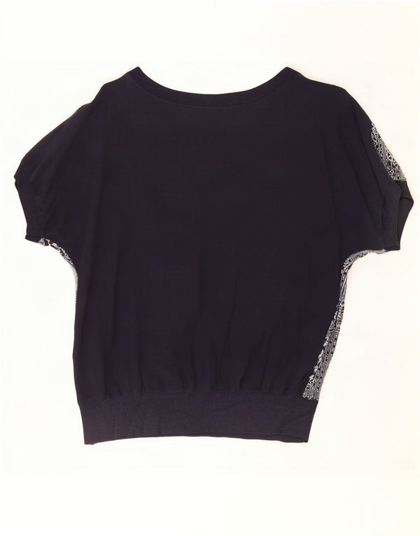 Diana Bentalls oversize blusetop til kvinder UK 16 Stor marineblå patchwork