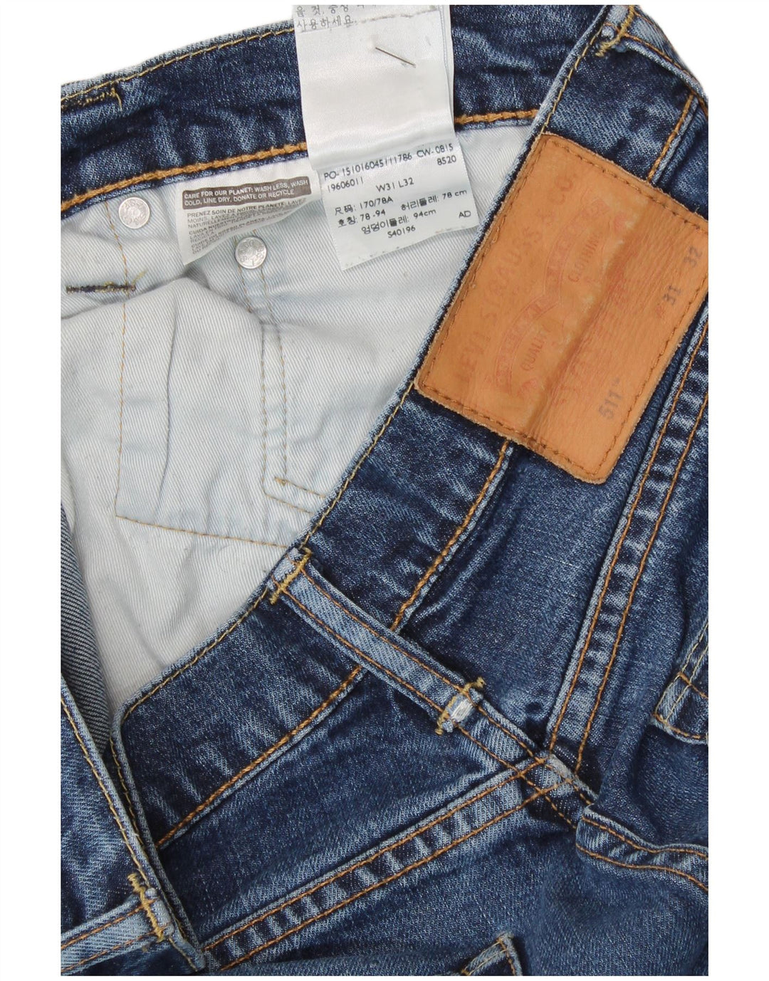 LEVI'S Womens 511 Slim Jeans W31 L32 Blue Cotton