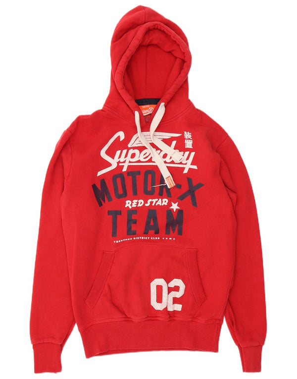 Superdry Grafisk hættetrøje til mænd Medium rød bomuld