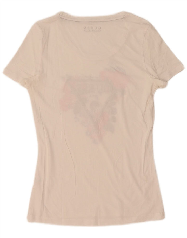 Guess Grafisk T-shirt top til kvinder UK 12 Medium White
