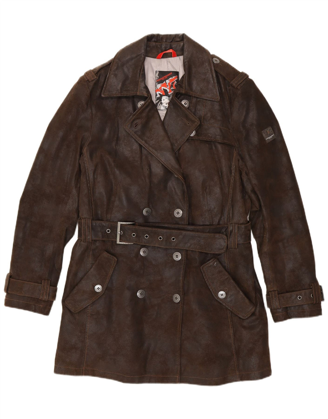 Frieda & Freddies Dame Læderfrakke IT 44 Medium Brun