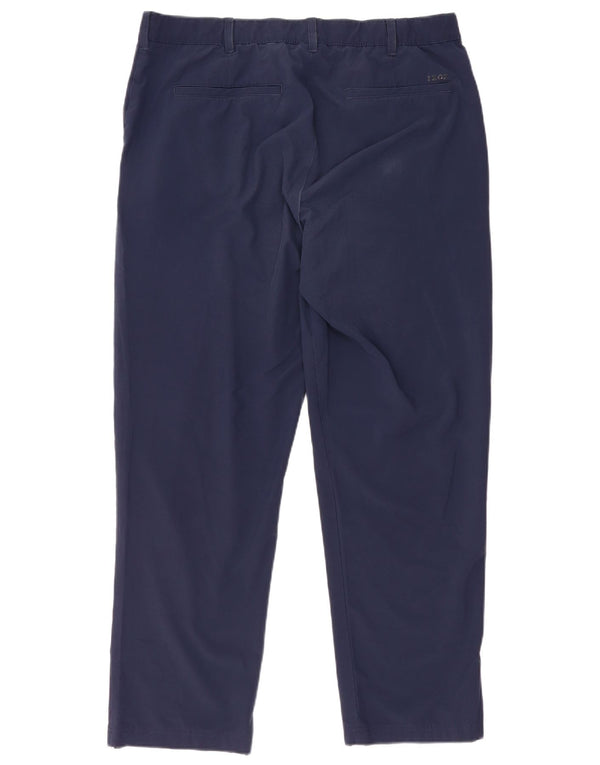 Izod Mens Straight Chino Trousers W40 L30 Navy Blue Polyester
