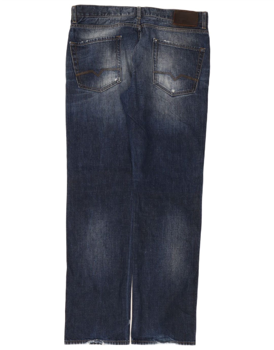 Boss Orange Herre Regular Fit Straight Jeans W38 L34 Blå Bomuld
