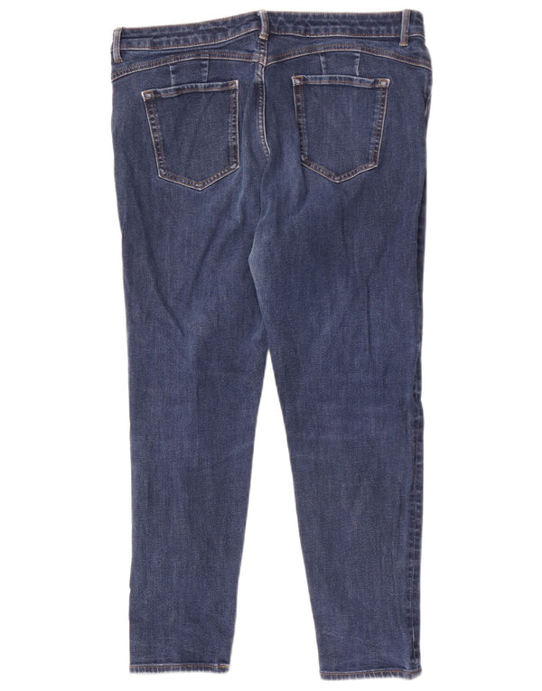 Marks & Spencer Womens Cropped Jeans UK 16 Large W34 L25 Navy Blue