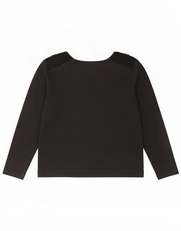 Massimo Dutti Dame Top Langærmet UK 14 Medium Sort
