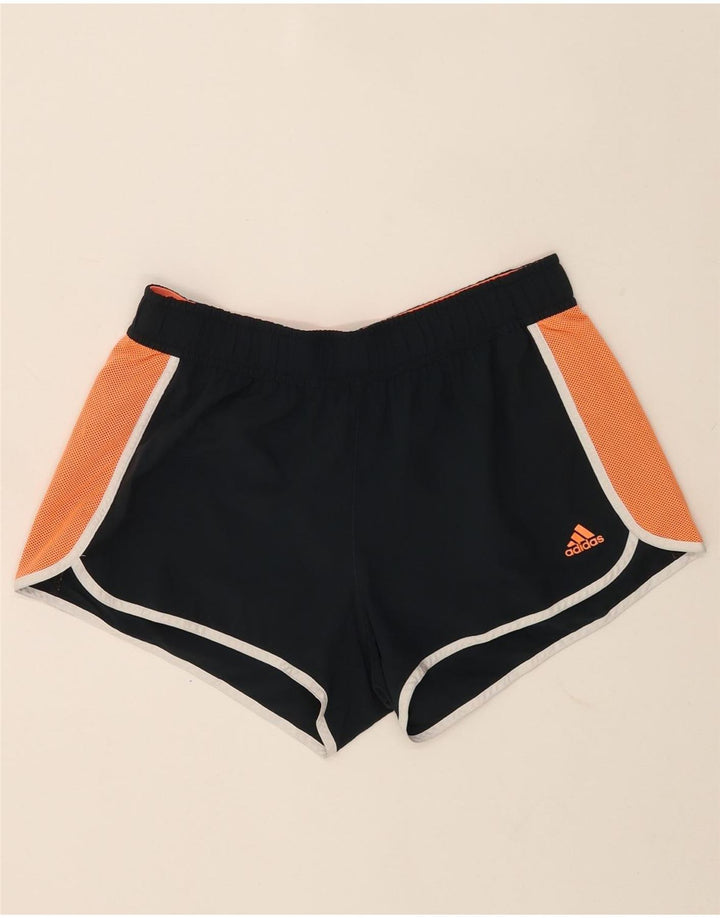 Adidas sportsshorts til kvinder UK 12/14 Medium Navy Blue Colourblock Polyester