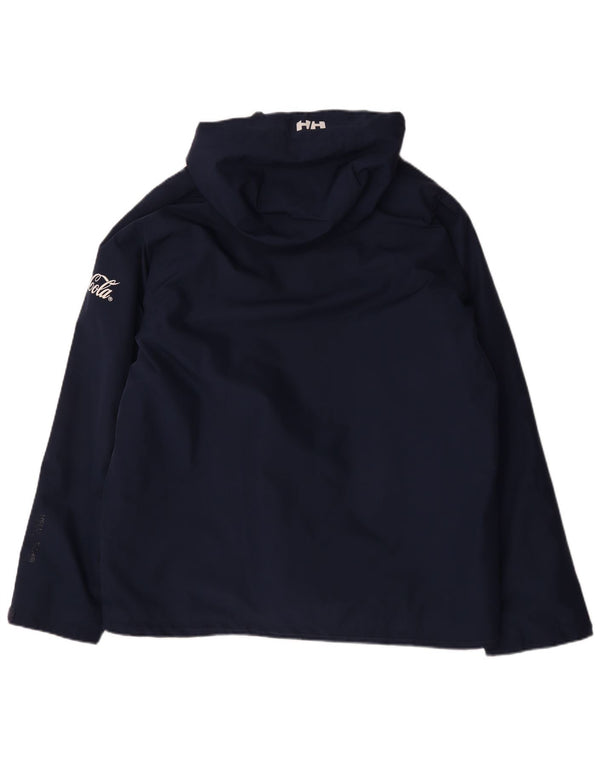 Helly Hansen Herre Hooded Windbreaker Jacket UK 42 XL Navy Blue Polyester