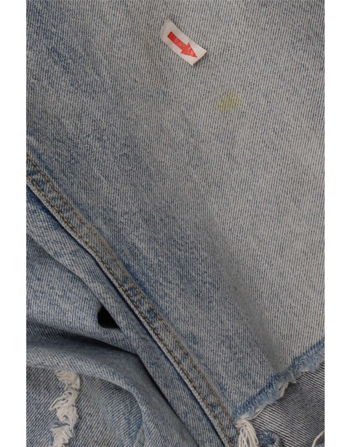 Zara Dame Distressed Tapered Jeans EU 40 Medium W30 L27 Blå Bomuld