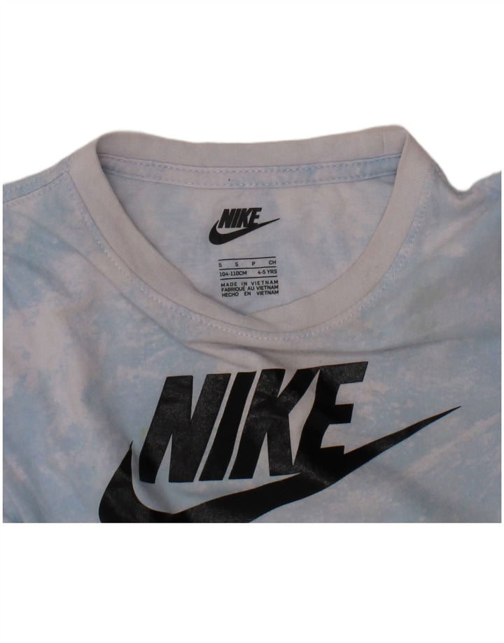 NIKE drenge grafisk t-shirt top 4-5 år Small Blue Tie Dye