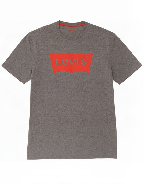 Levi's Herre grafisk T-shirt Top 2XL Grå Bomuld