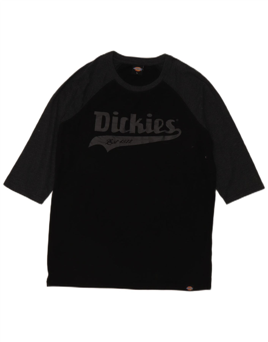 Dickies Herre grafisk top 3/4 ærmet stor sort Colourblock Bomuld