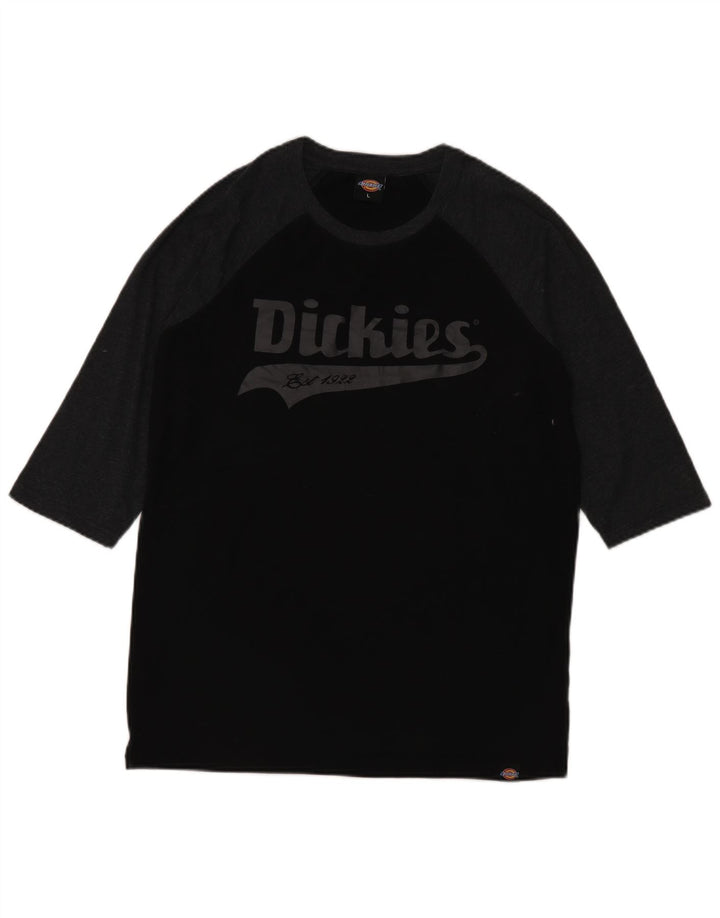 Dickies Herre grafisk top 3/4 ærmet stor sort Colourblock Bomuld