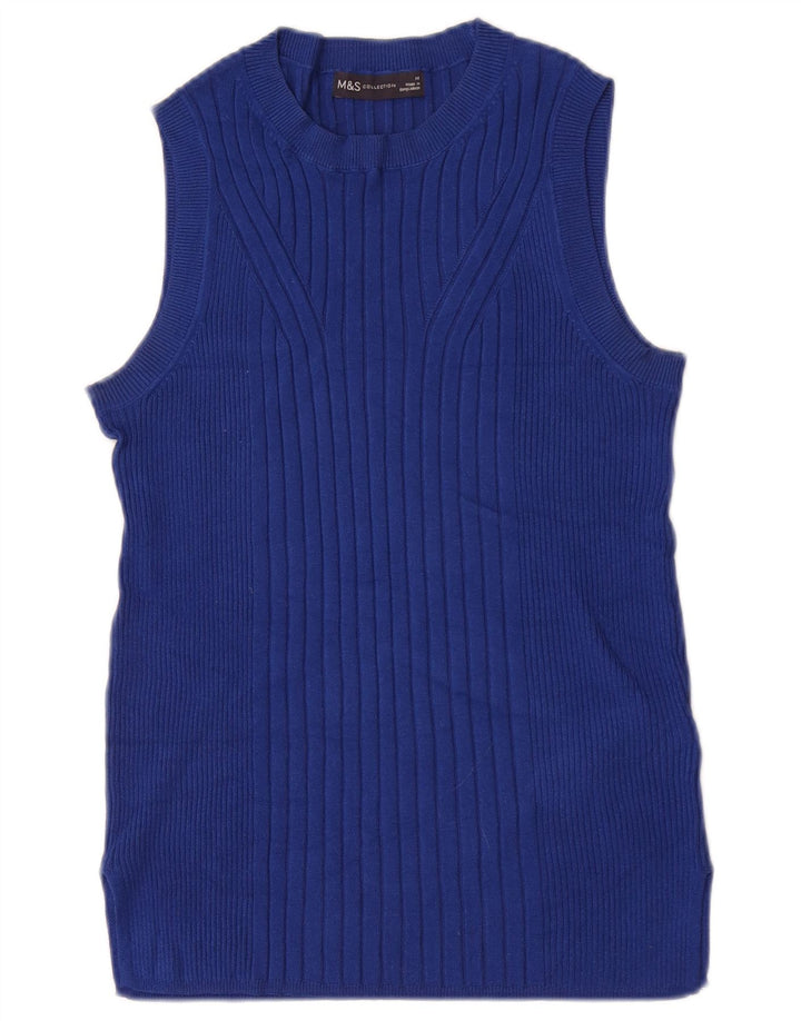 Marks & Spencer Damevest Top UK 12 Medium Blue Viscose