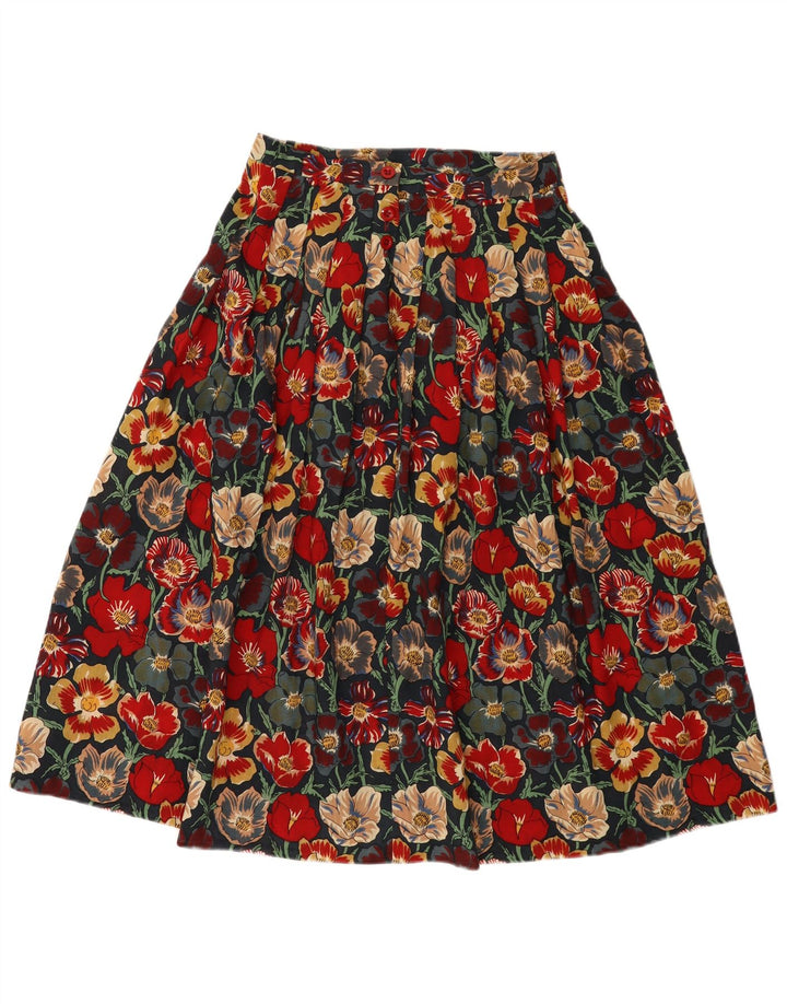 Jaeger Womens Flared Skirt UK 14 Medium W28 Flerfarvet blomsteruld