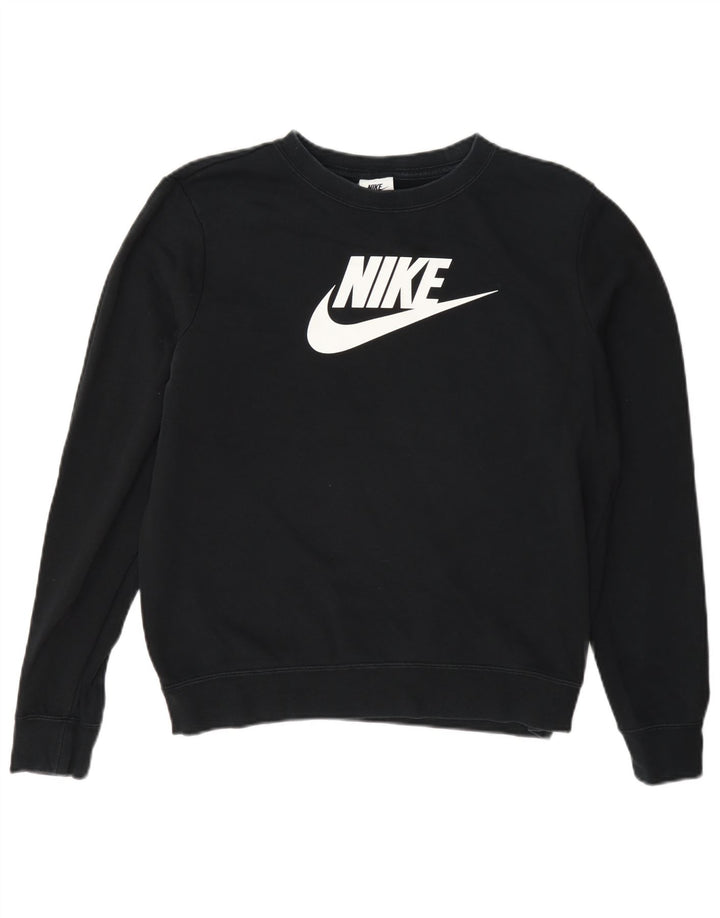 Nike Womens Grafisk Oversized Sweatshirt Jumper UK 10 Small Black Bomuld