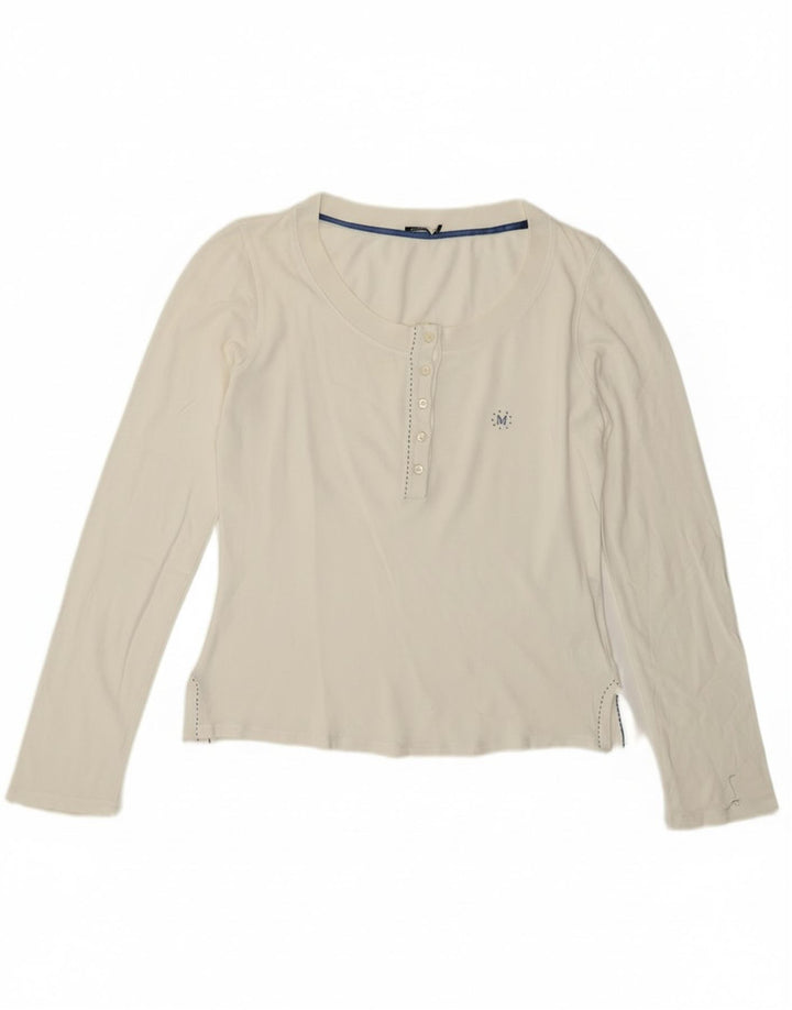 Marella Dame Top Langærmet UK 14 Large Off White Bomuld