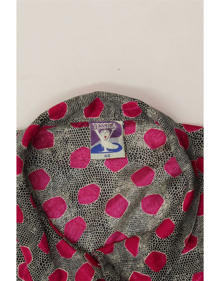 YESSICA Womens Abstract Pattern Crop Shirt Blouse EU 44 XL Grey Polyester Vintage Yessica and Second-Hand Yessica from Messina Hembry 