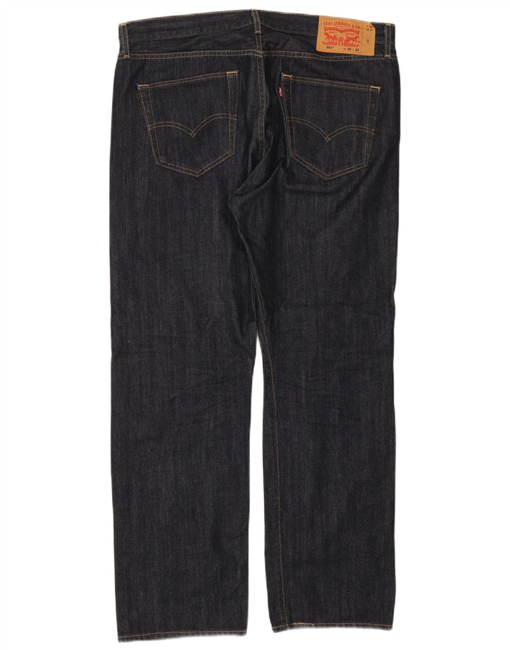 Levi's Herre 501 Straight Jeans W36 L30 Marineblå Bomuld