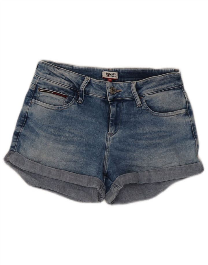 Tommy Hilfiger denimshorts til kvinder W27 Små blå bomuld