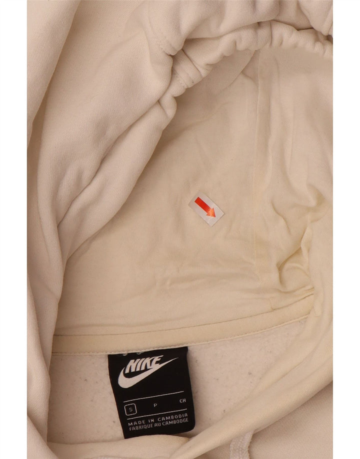 NIKE Mens Hoodie Jumper Small Off White Cotton