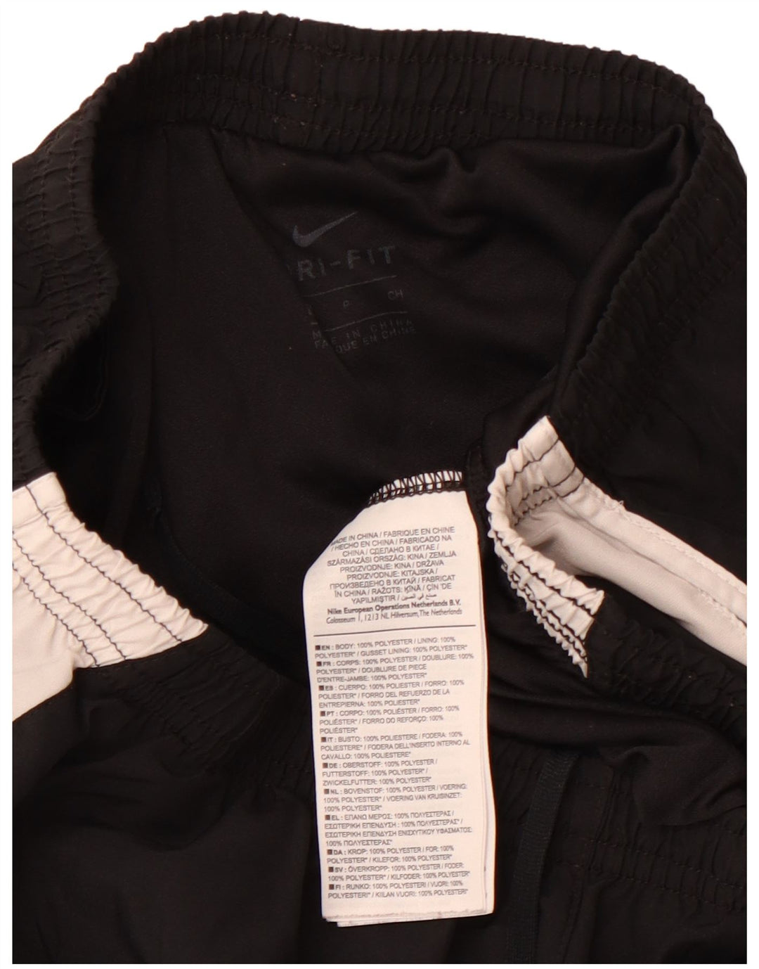 NIKE Dri Fit sportsshorts til kvinder UK 8 Small Black Colourblock Polyester