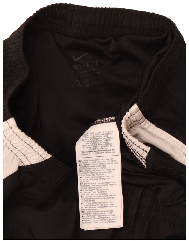 NIKE Dri Fit sportsshorts til kvinder UK 8 Small Black Colourblock Polyester