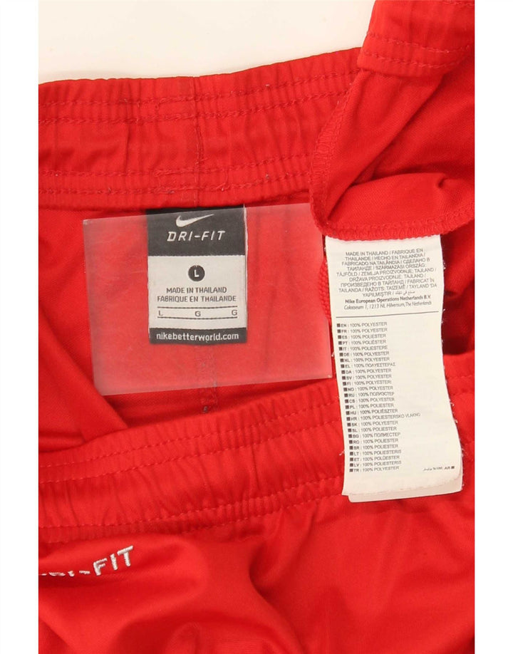 Nike Herre Dri Fit sportsshorts store røde polyester