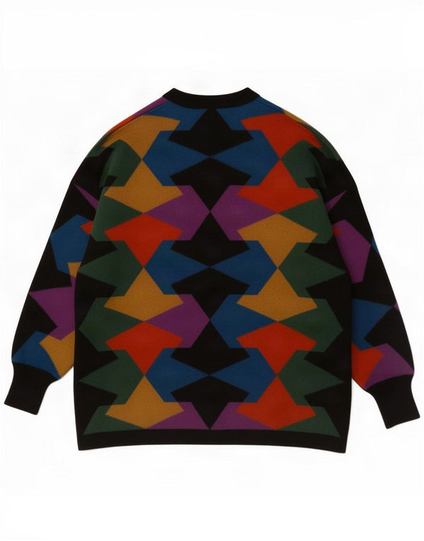 Gispa Womens Cardigan Sweater UK 20 2XL Multicoloured Geometric Polyacrylic