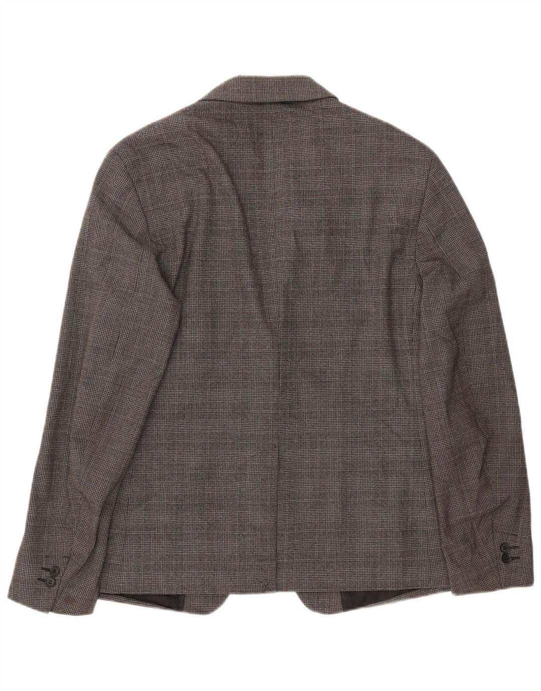 ZARA Blazerjakke til mænd med 1 knap EU 50 Medium Grå Houndstooth Polyester