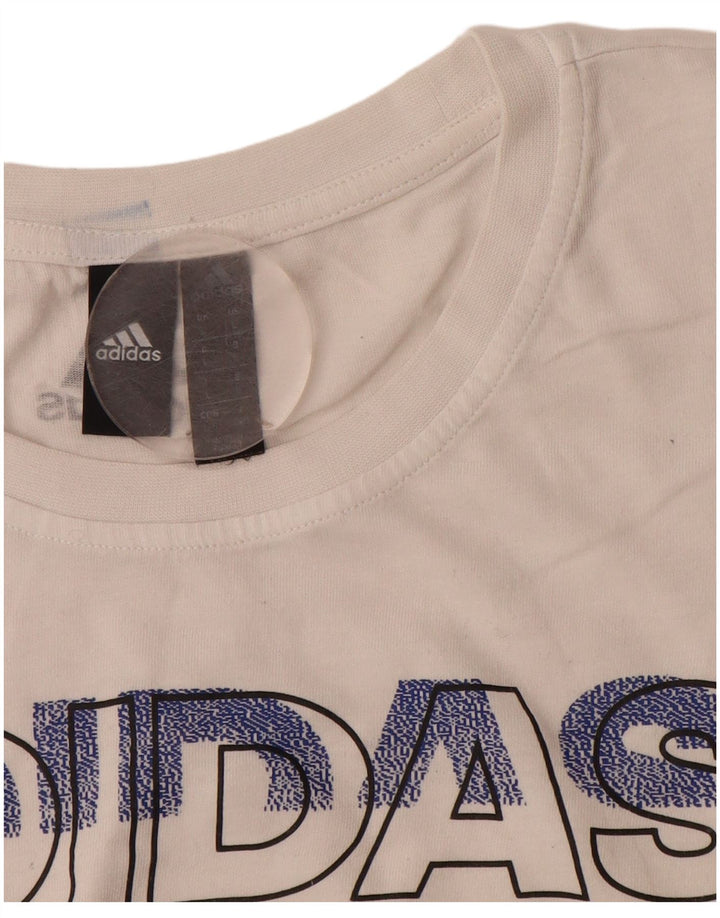 Adidas Grafisk T-shirt top til mænd, stor hvid bomuld