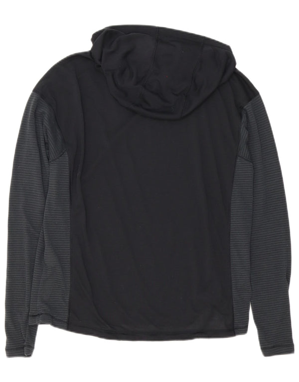 Under Armour Dame Heat Gear Hætte Top Langærmet UK 10 Small Black