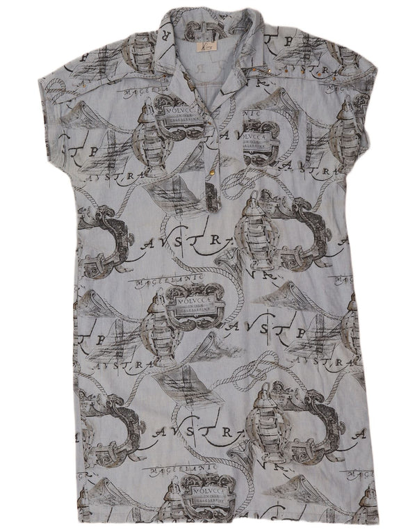 Romy Dame Graphic Shift Kjole IT 54 3XL Blå