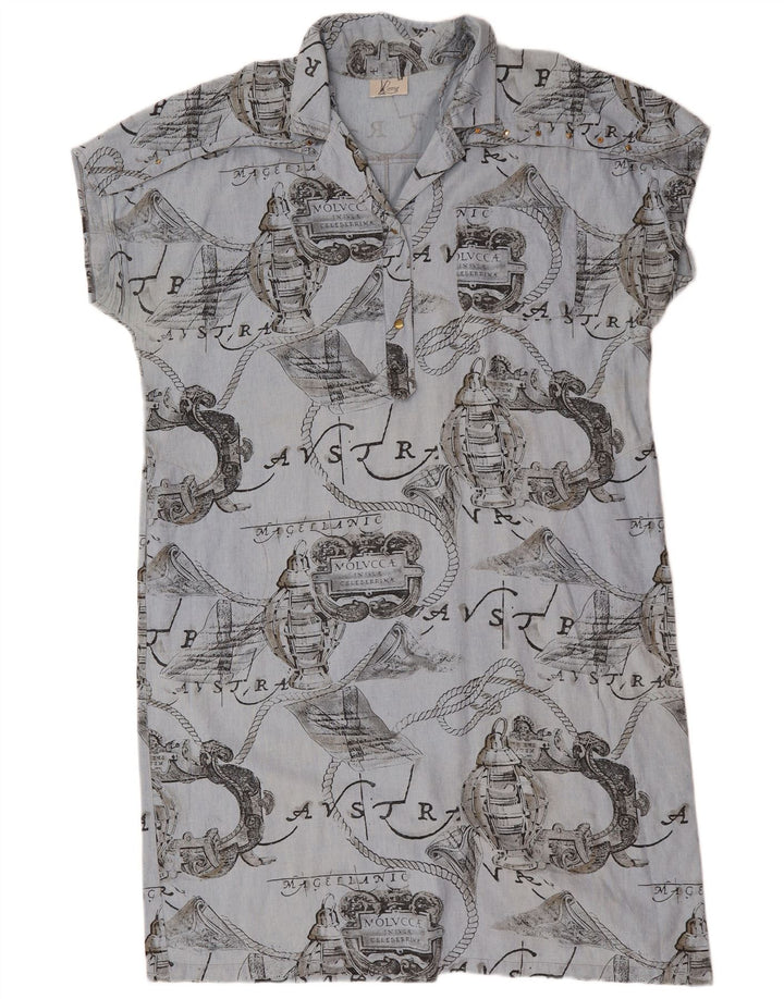 Romy Dame Graphic Shift Kjole IT 54 3XL Blå