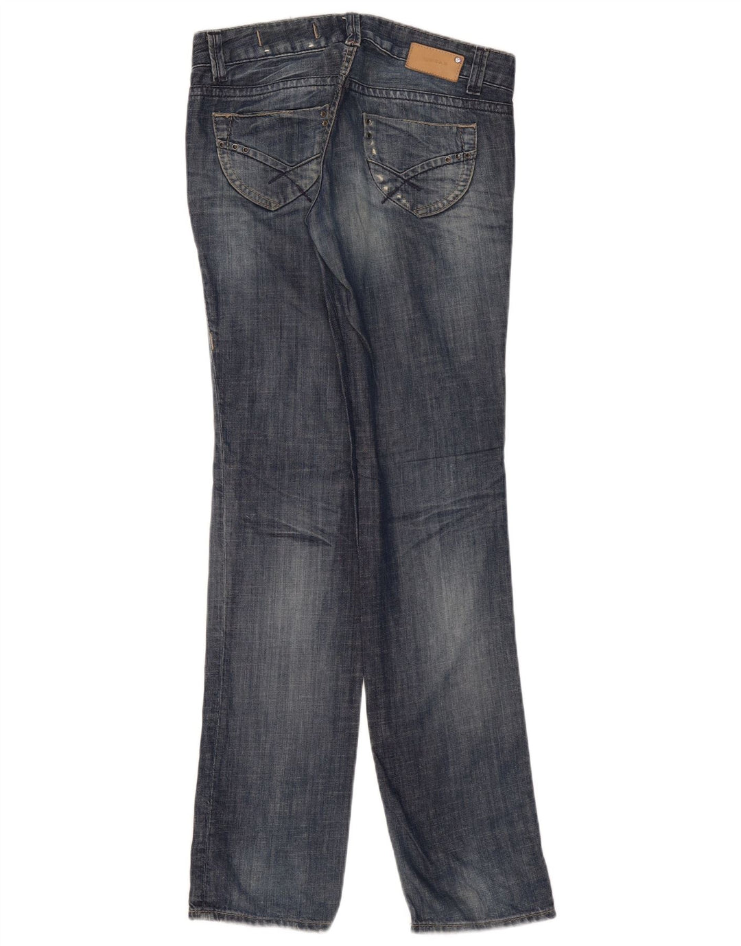Gas Dame Distressed Straight Jeans W27 L34 Blå Bomuld