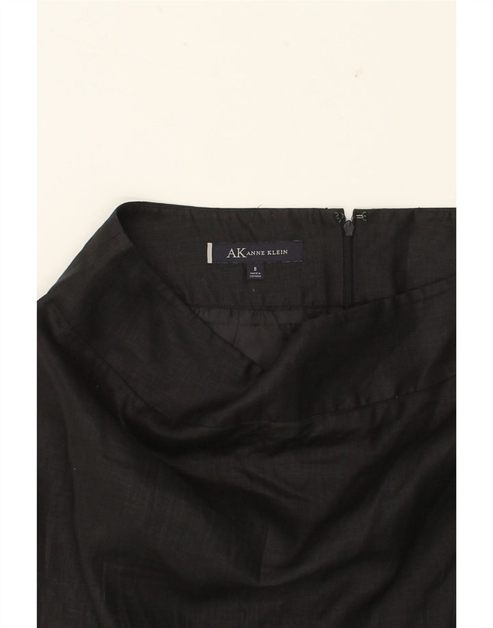 ANNE KLEIN Womens Pencil Skirt US 8 Medium W30  Black Linen Vintage Anne Klein and Second-Hand Anne Klein from Messina Hembry 